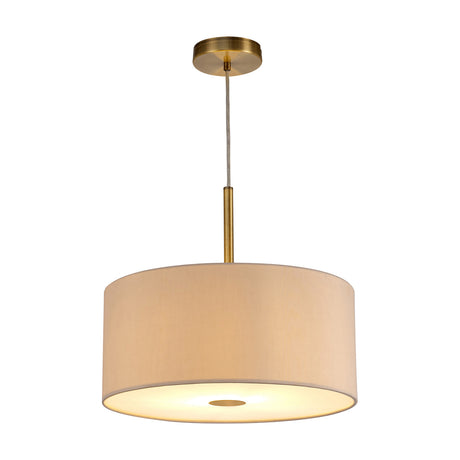 Baymont Pendant Light Nude Beige Frosted Diffuser - Antique Brass