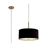 Baymont Diffuser Pendant 40cm Midnight Black - Antique Brass