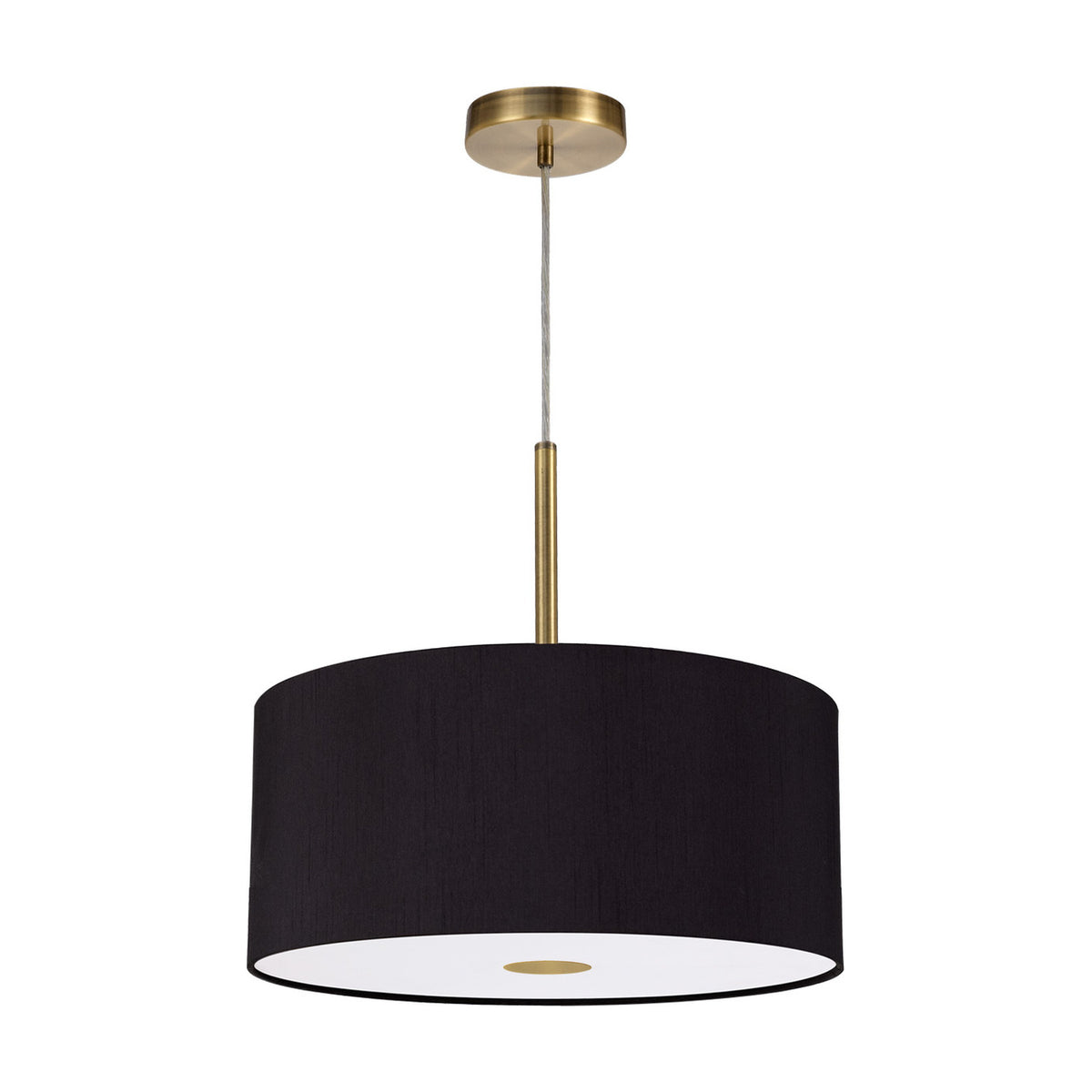 Baymont Diffuser Pendant 40cm Midnight Black - Antique Brass