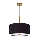 Baymont Diffuser Pendant 40cm Midnight Black - Antique Brass