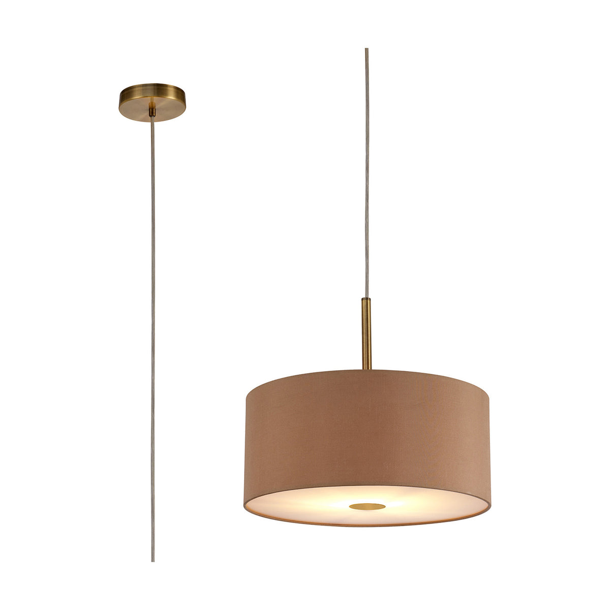 Baymont Pendant Light 40cm Antique Gold Diffuser - Antique Brass