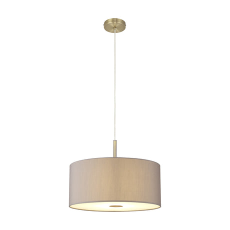 Baymont E27 Pendant Light Grey Frosted Diffuser - Antique Brass