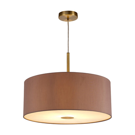 Baymont E27 Pendant Light 50cm Taupe - Antique Brass