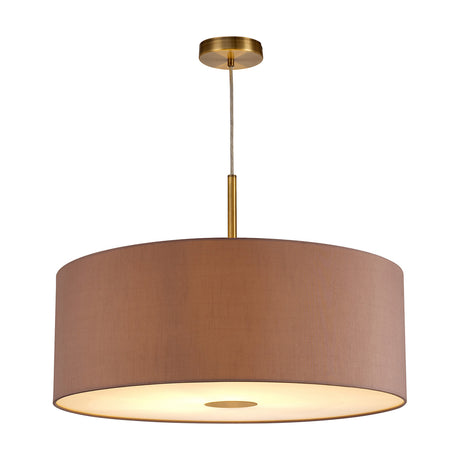 Baymont E27 Pendant Light 60cm Taupe - Antique Brass