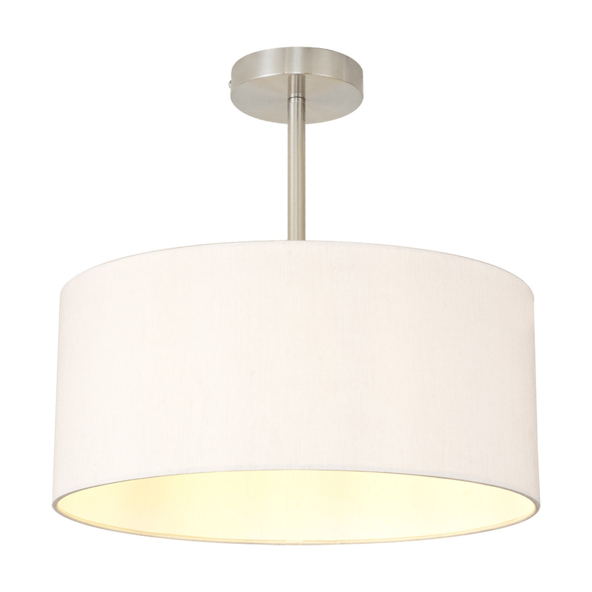 Baymont Semi Flush Ceiling Light 40cm Nude Beige - Satin Nickel