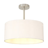 Baymont Semi Flush Ceiling Light 40cm Nude Beige - Satin Nickel