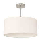 Baymont Semi Flush Ceiling Light 40cm Nude Beige - Satin Nickel