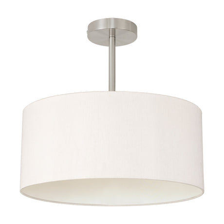 Baymont Semi Flush Ceiling Light 40cm Nude Beige - Satin Nickel