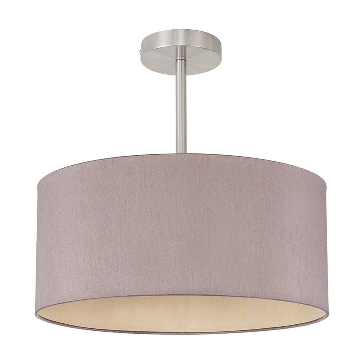 Baymont E27 Semi Flush Ceiling Light 40cm - Satin Nickel