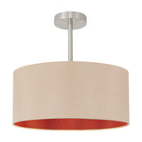 Baymont Semi Flush Ceiling Light 40cm Antique Gold - Satin Nickel