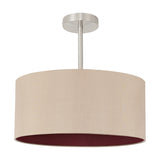 Baymont Semi Flush Ceiling Light 40cm Antique Gold - Satin Nickel