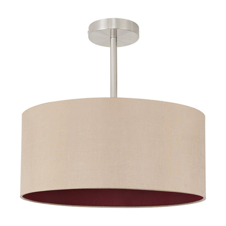 Baymont Semi Flush Ceiling Light 40cm Antique Gold - Satin Nickel