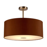 Baymont Semi Flush Ceiling Light 50cm Raw Cocoa - Satin Nickel