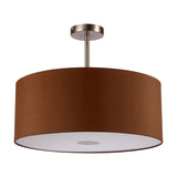 Baymont Semi Flush Ceiling Light 50cm Raw Cocoa - Satin Nickel
