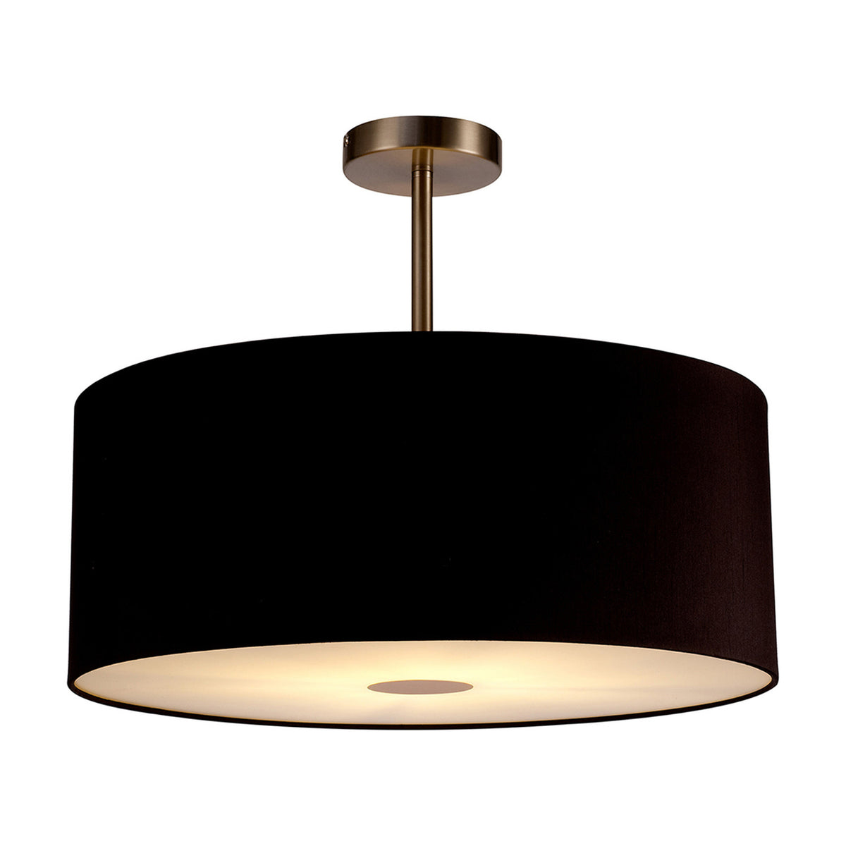 Baymont Frosted Diffuser Semi Flush 50cm 40cm High - Satin Nickel