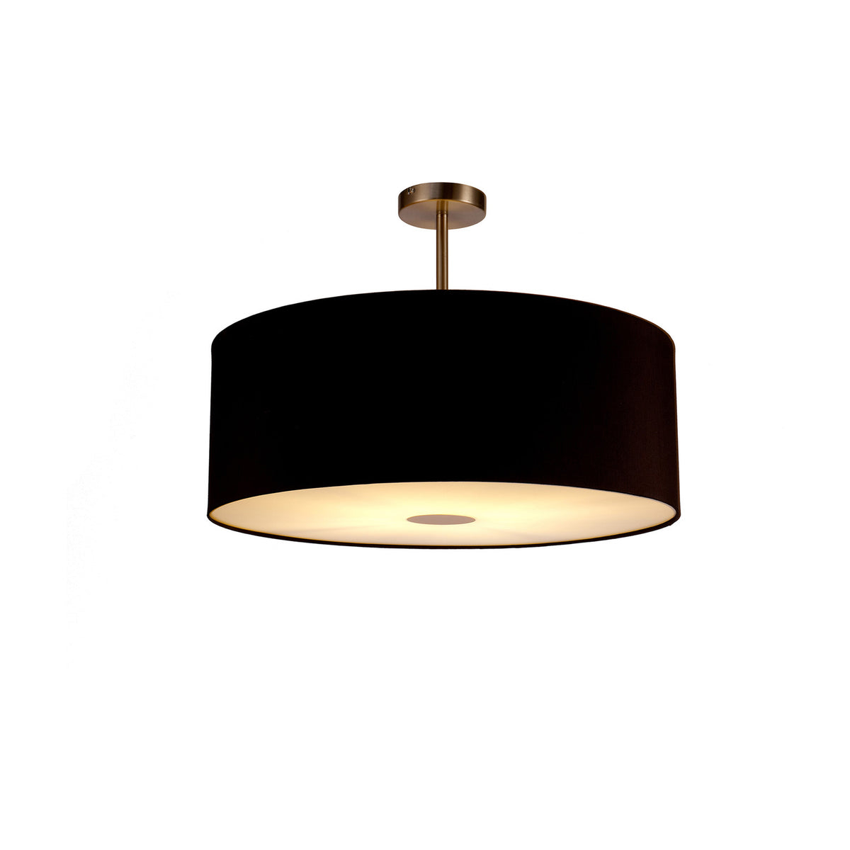 Baymont Frosted Diffuser Semi Flush 60cm 42cm High - Satin Nickel