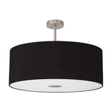 Baymont Frosted Diffuser Semi Flush 60cm 42cm High - Satin Nickel