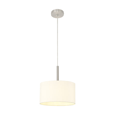 Baymont E27 Pendant Light 30cm Ivory Pearl - Satin Nickel