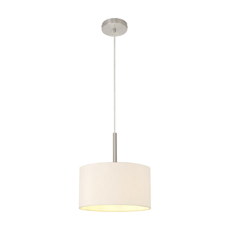 Baymont E27 Pendant Light 30cm Nude Beige - Satin Nickel