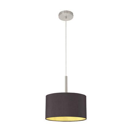 Baymont Pendant Light 30cm Midnight Black - Satin Nickel