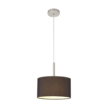 Baymont E27 Pendant Light 30cm Black - Satin Nickel