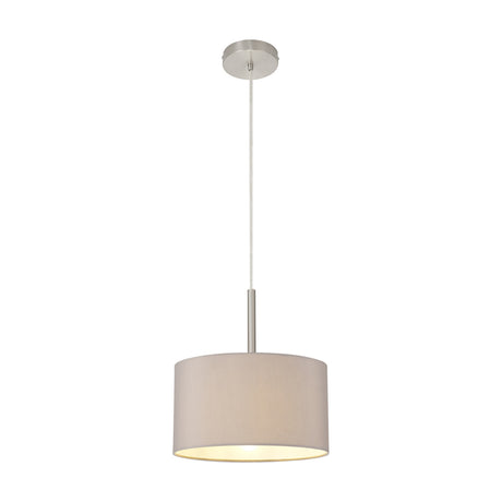 Baymont E27 Pendant Light 30cm Grey - Satin Nickel