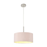 Baymont E27 Pendant Light 40cm Taupe - Satin Nickel