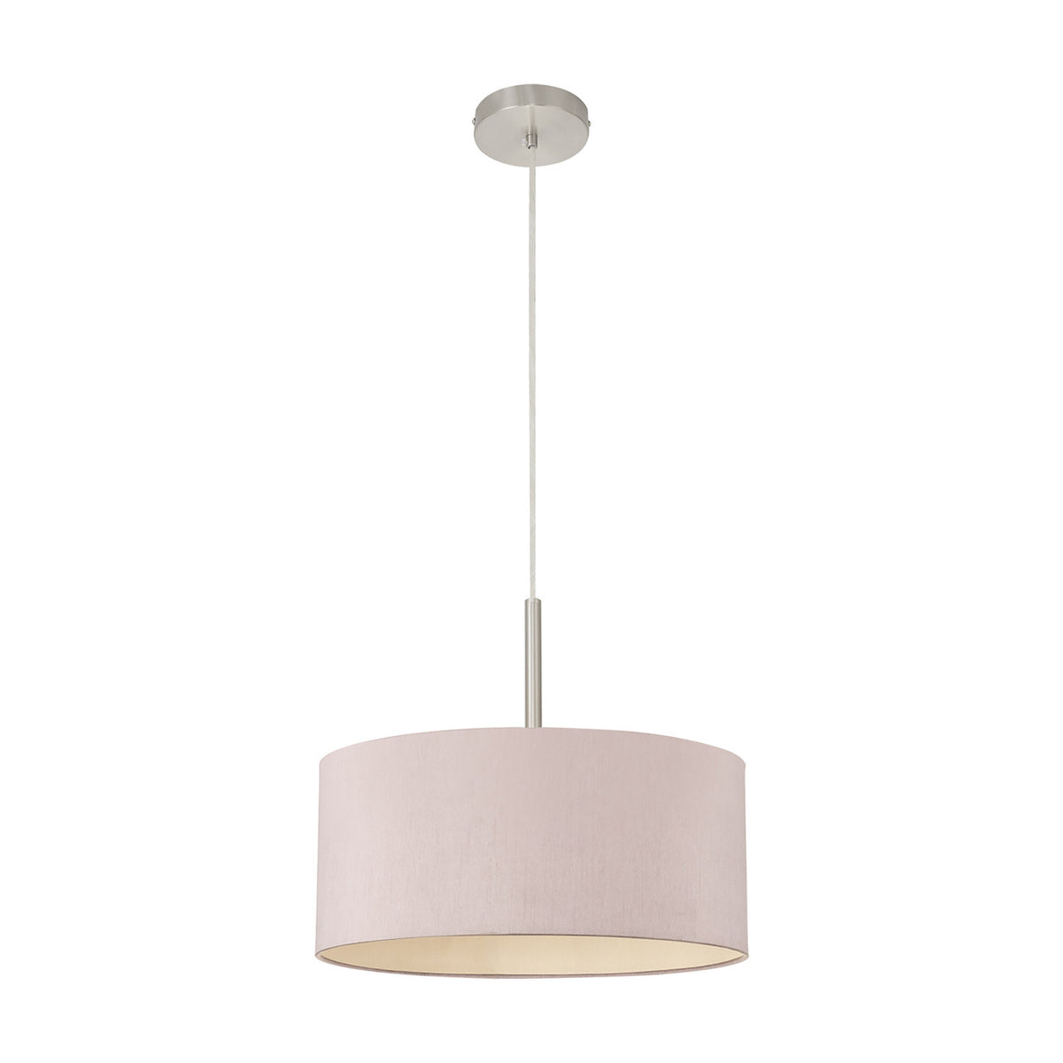 Baymont E27 Pendant Light 40cm Taupe - Satin Nickel