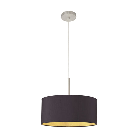 Baymont Pendant Light 40cm Midnight Black - Satin Nickel