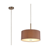 Baymont Frosted Diffuser Pendant 40cm Taupe - Satin Nickel