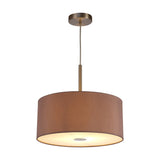 Baymont Frosted Diffuser Pendant 40cm Taupe - Satin Nickel