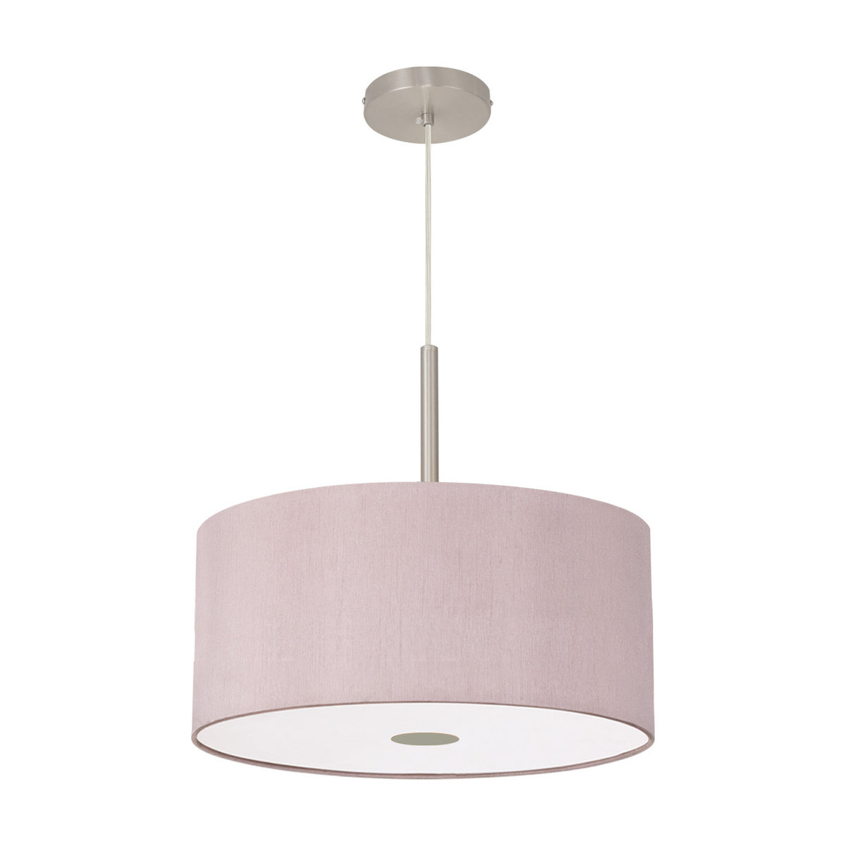 Baymont Frosted Diffuser Pendant 40cm Taupe - Satin Nickel