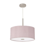 Baymont Frosted Diffuser Pendant 40cm Taupe - Satin Nickel