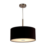 Baymont Pendant Light 40cm Midnight Black Diffuser - Satin Nickel