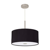 Baymont Pendant Light 40cm Midnight Black Diffuser - Satin Nickel