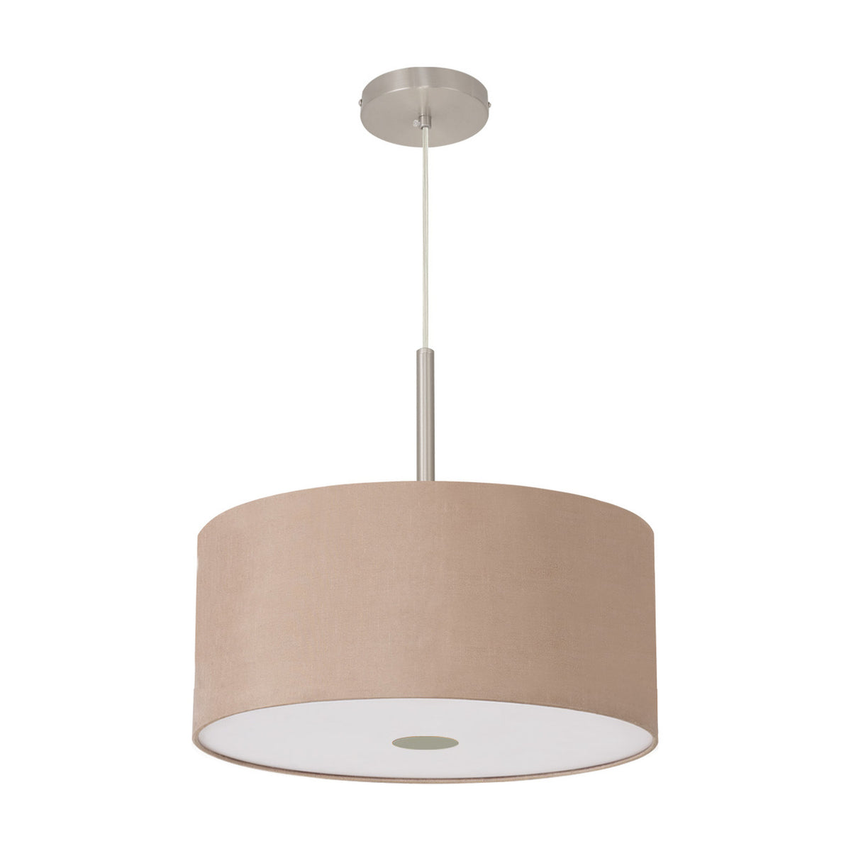 Baymont Frosted Diffuser Pendant 40cm Antique Gold - Satin Nickel