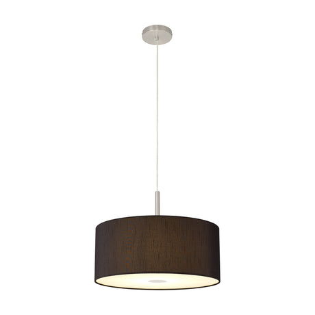 Baymont E27 Pendant Light Black Frosted Diffuser - Satin Nickel