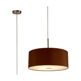 Baymont E27 Pendant Light 50cm Raw Cocoa - Satin Nickel