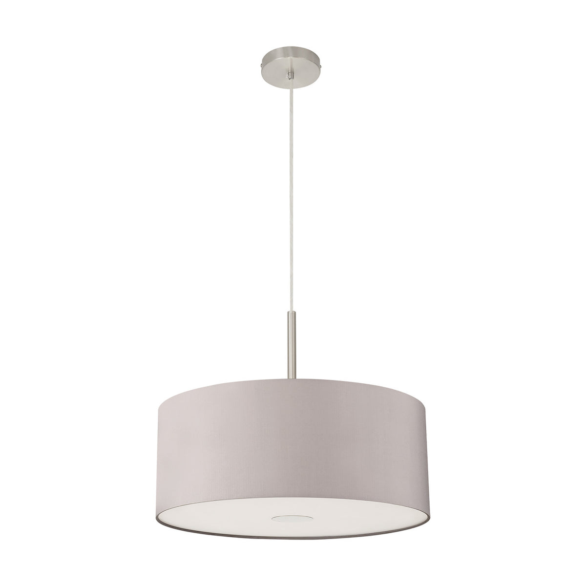 Baymont E27 Pendant Light 50cm Grey - Satin Nickel