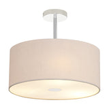 Baymont 3 Light Semi Flush Beige 40cm - Polished Chrome