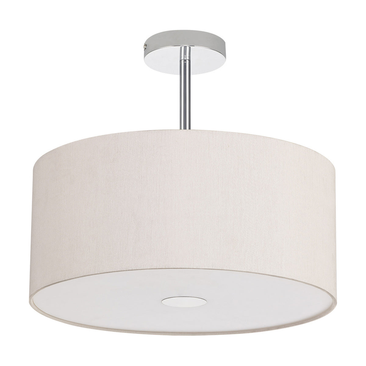 Baymont 3 Light Semi Flush Beige 40cm - Polished Chrome