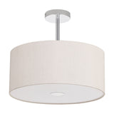 Baymont 3 Light Semi Flush Beige 40cm - Polished Chrome