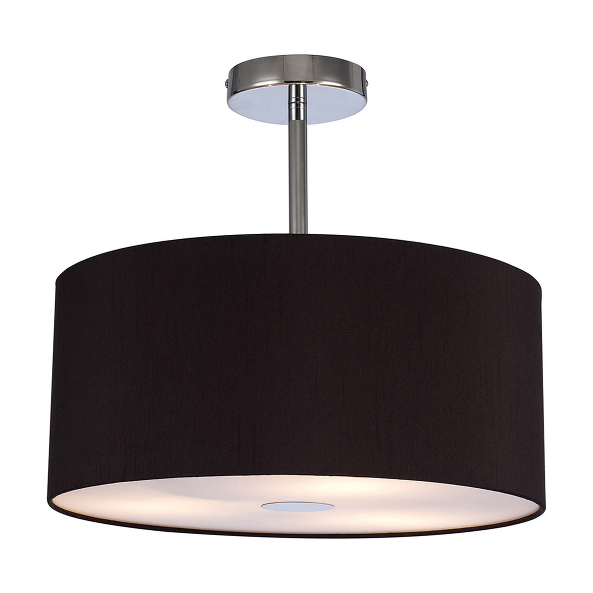 Baymont 3 Light Semi Flush Black 40cm - Polished Chrome