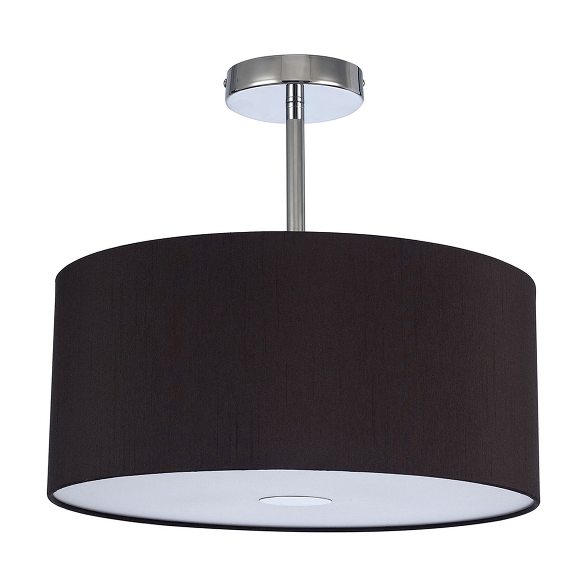 Baymont 3 Light Semi Flush Black 40cm - Polished Chrome