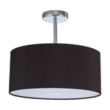 Baymont 3 Light Semi Flush Black 40cm - Polished Chrome