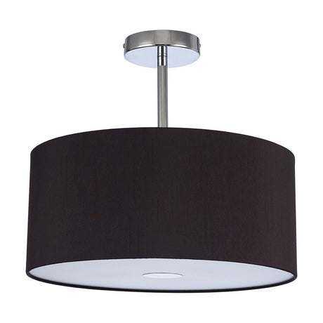Baymont 3 Light Semi Flush Black 40cm - Polished Chrome