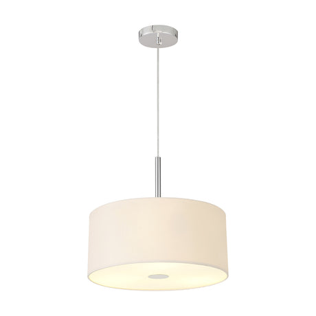Baymont 3 Light Pendant Light 40cm Nude Beige - Polished Chrome