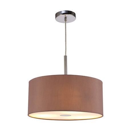 Baymont 3 Light E27 Pendant Light 40cm Taupe - Polished Chrome