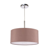 Baymont 3 Light E27 Pendant Light 40cm Taupe - Polished Chrome