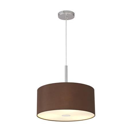 Baymont 3 Light Pendant Light 40cm Raw Cocoa - Polished Chrome